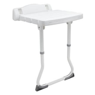 Scaun de baie SUNDO cu montare pe perete, greutate maxima 110 Kg, inaltime maxima 53 cm, Alb