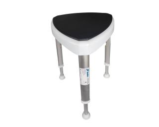 Scaun de baie triunghiular Mobilex, inaltime ajustabila, greutate maxima 120 Kg, Negru