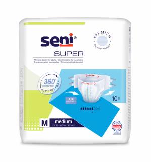 Scutece Adulti Seni Super Medium 6 picaturi, 75 110 cm, 10 Bucati