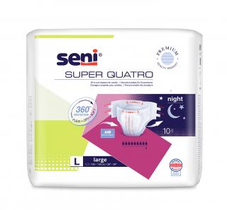 Scutece Adulti Seni Super Quattro Large 9 picaturi, 100 150 cm, 10 Bucati