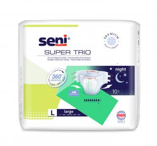 Scutece Adulti Seni Super Trio Large 8 picaturi, 100 150 cm, 10 Bucati