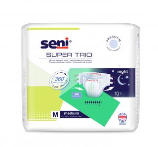 Scutece Adulti Seni Super Trio Medium 8 picaturi, 75 110 cm, 10 Bucati