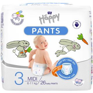 Scutece chilotel Happy Pants Midi, nr 3, 11-18 kg, 26 bucati - Copie