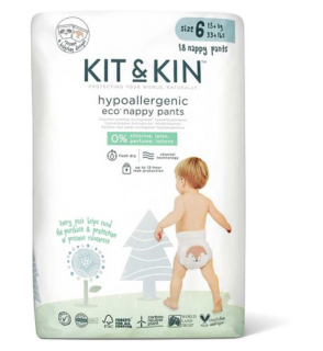 Scutece chilotel Hipoalergenice Eco KitKin Pull Up XL, Marimea 6, 18+ kg, 18 bucati