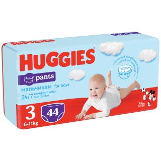 Scutece chilotel Huggies Pants, Boy, Marimea 3, 6-11 kg, 44 bucati