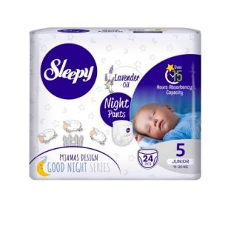 Scutece chilotel Sleepy Natural Junior Night, Marimea 5, 11-18 kg, 24 bucati