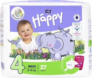 Scutece copii Happy, Maxi, Marimea 4, 8-18 kg, 27 bucati