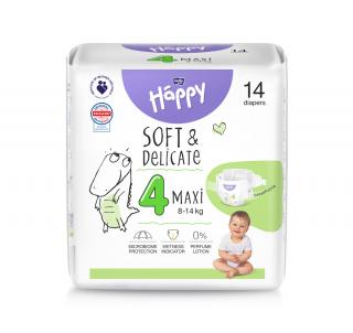 Scutece copii Happy Solf  Delicate Maxi,Nr.4,8-18 kg,14 buc