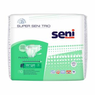 Scutece Incontinenta Adulti Super Seni   Trio FitDry Large, 100-150 cm, 10 bucati