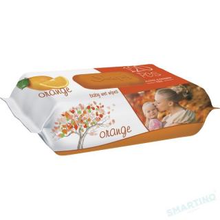 Servetele umede bebelusi Sleepy Orange, cu aroma de portocala, 1 pachet, 120 bucati