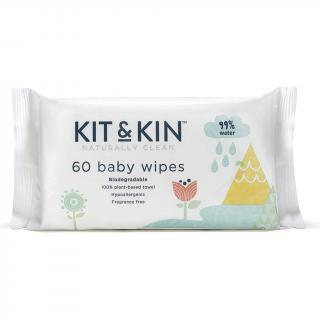 Servetele Umede Hipoalergenice Biodegradabile KitKin, 1 pachet, 60 bucati