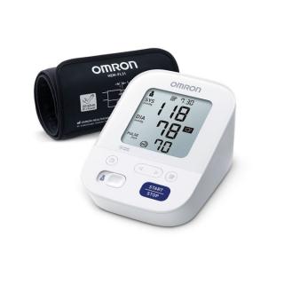 Tensiometru automat Omron de brat, cu afisaj, masurarea tensiunii arteriale si a pulsului, Alb