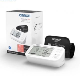 Tensiometru automat Omron M6 pentru brat, cu afisaj digital, masurarea tensiunii arteriale si a pulsului, Alb Negru