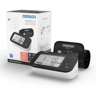 Tensiometru automat Omron M7 pentru brat, masurarea tensiunii arteriale si a pulsului, cu afisaj digital, Alb Negru