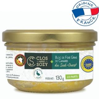 Clos Saint Sozy  Bloc de foie-gras de rata 130 g, IGP Sud-Vestul Frantei