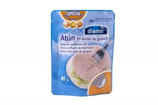 Ton bucati la plic 85 g DIAMIR (Ton Skipjack bucati in ulei)