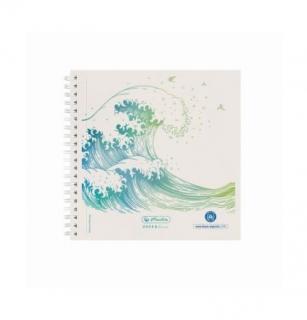 Bloc notes 14.8x14.8cm spira 100file wave greenline 50033515