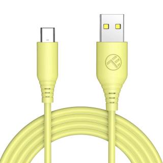 Cablu silicon tellur usb 3a 1m galben tll155397