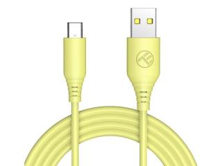 Cablu silicon tellur usb to type-c 3a 1m galben tll155400
