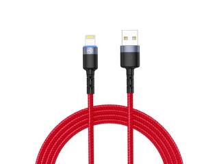 Cablu tellur lightning cu led 3a 1.2m rosu tll155354