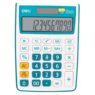 Calculator birou 12dig alb-albastru 1238 deli dle1238b+++