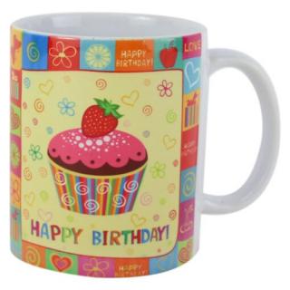 Cana ceramica  happy birthday (muffin) 2187