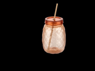 Cana cu capac si pai 600ml ak 716