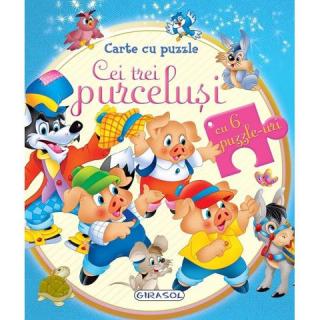 Carte cu puzzle-cei trei purcelusi