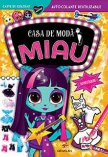 Casa de moda MIAU - Superstaruri - Carte de colorat cu autocolante reutilizabile