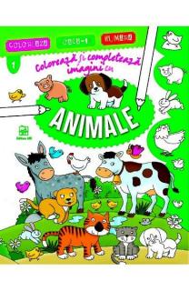 Coloreaza si completeaza imagini cu animale arc