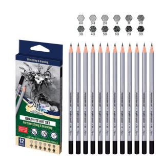Creioane grafit profesional 12 buc/set 4h-8b - art066