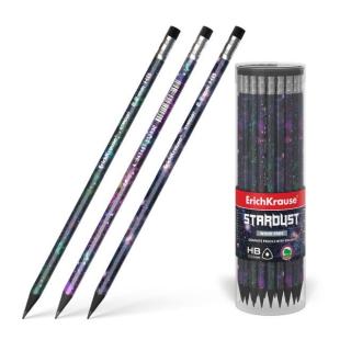 Creion grafit triunghiular hb lemn negru stardust 55280
