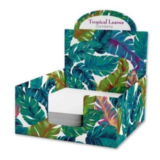 Cub hartie alb cu suport carton tropical leaves