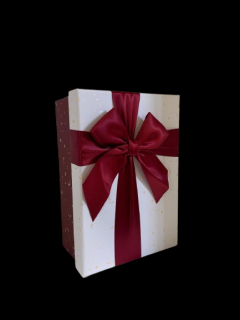 Cutie cadou din carton cu fundita alb bordo nr.3 3861353