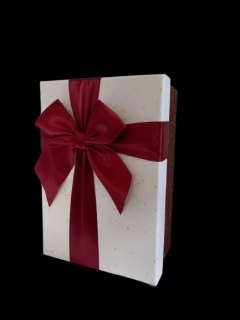 Cutie cadou din carton cu fundita alb bordo nr.6 3861353