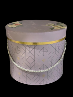 Cutie cadou rotunda cu capac si snur 6186-1