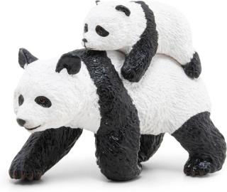 Figurina ursulet panda cu pui papo50071