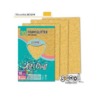 Hartie buretata glitter aurie 20x30cm sc1219 / coala