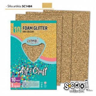 Hartie buretata glitter aurie inchis sc1484 / coala