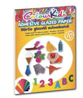 Hartie glasata autocolanta a4 10 culori/set colour kid pigna