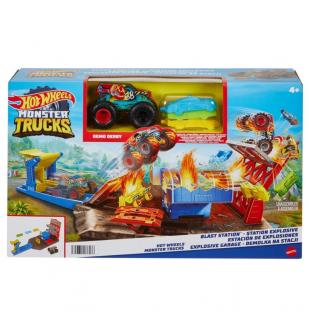 Hot wheels monster trucks set blast station mthfb12