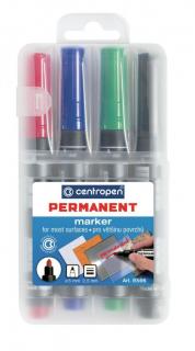 Marker permanent 4/set varf rotund 2.5mm centropen ce856600