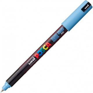 Marker uni pc-1mr posca 0.7mm varf fin metalic albs glaciar