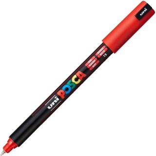 Marker uni pc-1mr posca 0.7mm varf fin metalic rosu