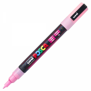 Marker uni pc-3m posca 09-13mm roz cu sclipici m1279