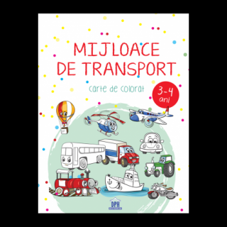 Mijloace de transport - 3-4 ani - carte de colorat