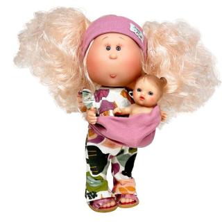 Papusa nines d onil mia cu parul blond cu bebe 3509