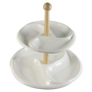 Platou etajat cu 2 nivele ceramica 27/20cm white 3318