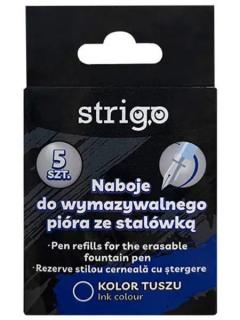 Set 5 rezerve stilou strigo cerneala albastra stergere ssc262