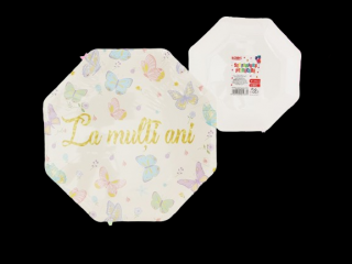 Set farfurii party fluturi 23cm 6buc 082583